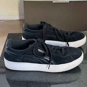 Puma Platform Black Suede Sneakers